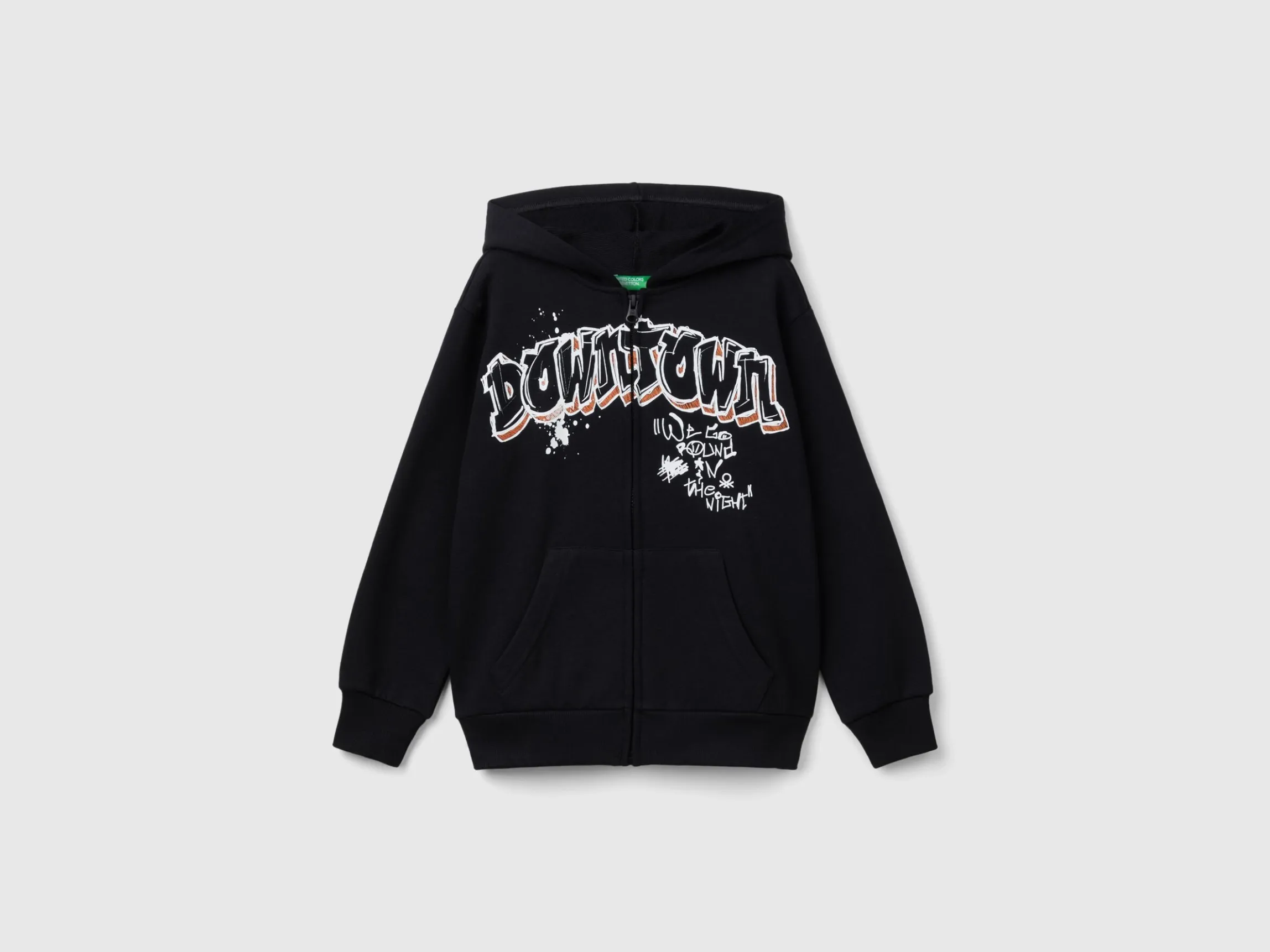 Zip-up sweatshirt with print