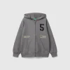 Zip-up sweatshirt with print