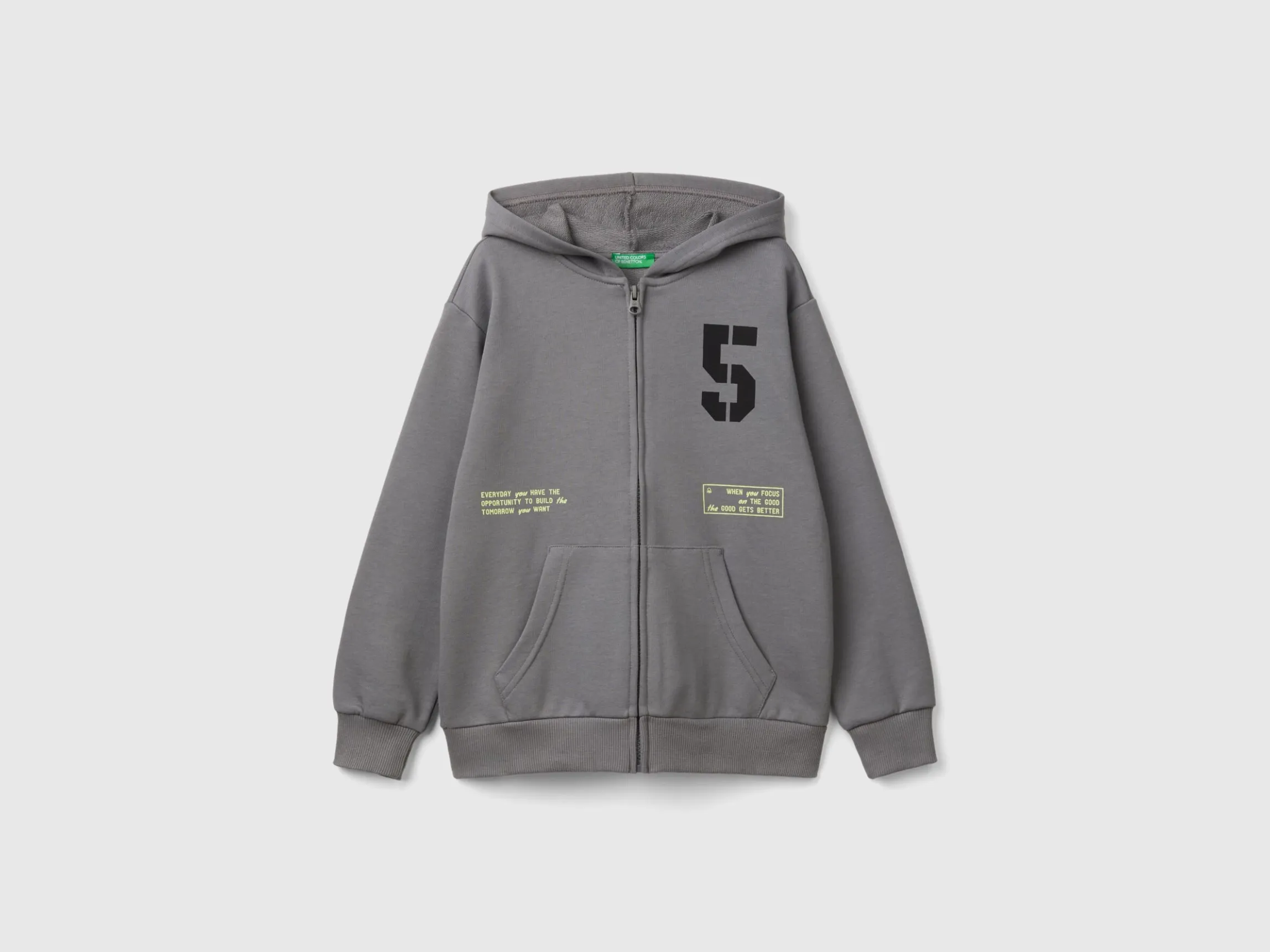 Zip-up sweatshirt with print