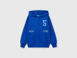 Zip-up sweatshirt with print
