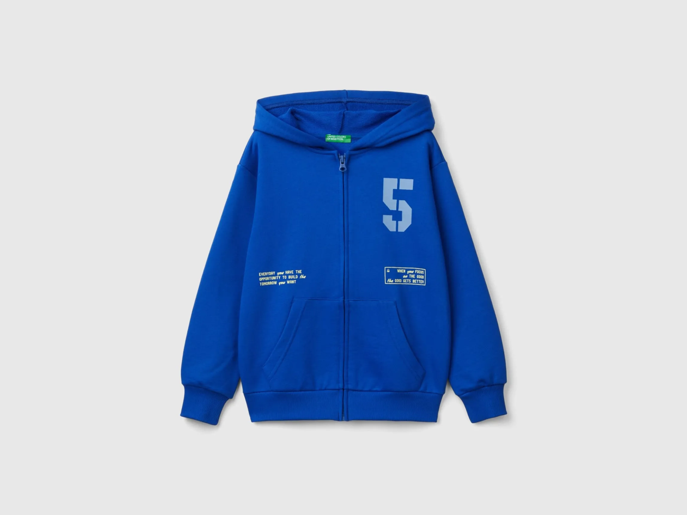 Zip-up sweatshirt with print