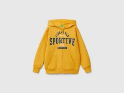 Zip-up sweatshirt with print
