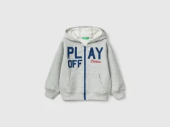 Zip-up sweatshirt with print
