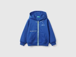Zip-up sweatshirt with print