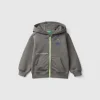 Zip-up sweatshirt with print