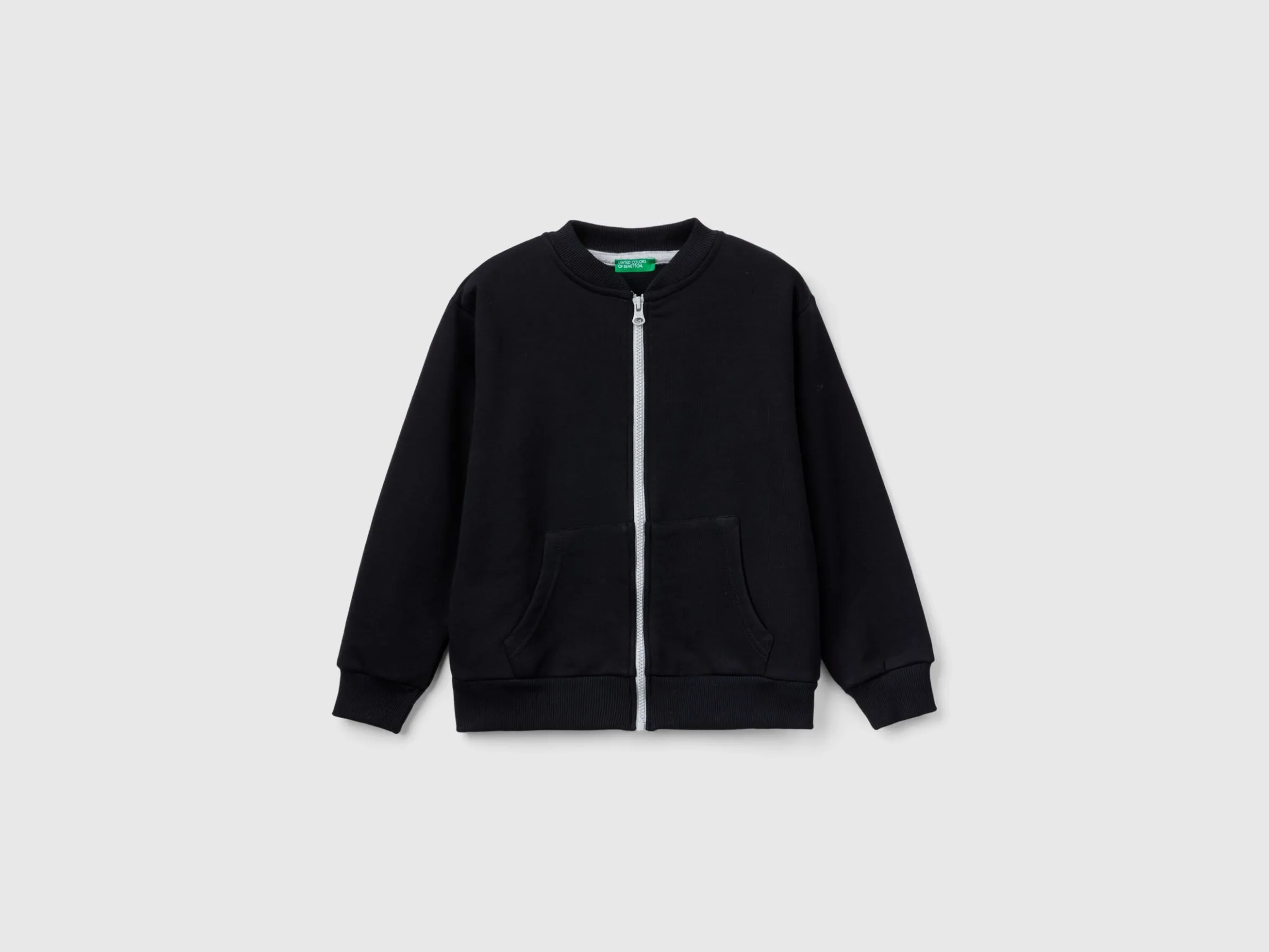 Zip-up sweatshirt with slogan print