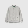 Zip-up sweatshirt with slogan print
