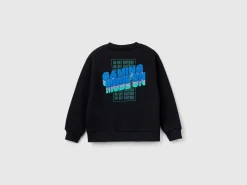 Zip-up sweatshirt with slogan print