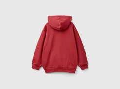 Zip-up sweatshirt with thick print,
